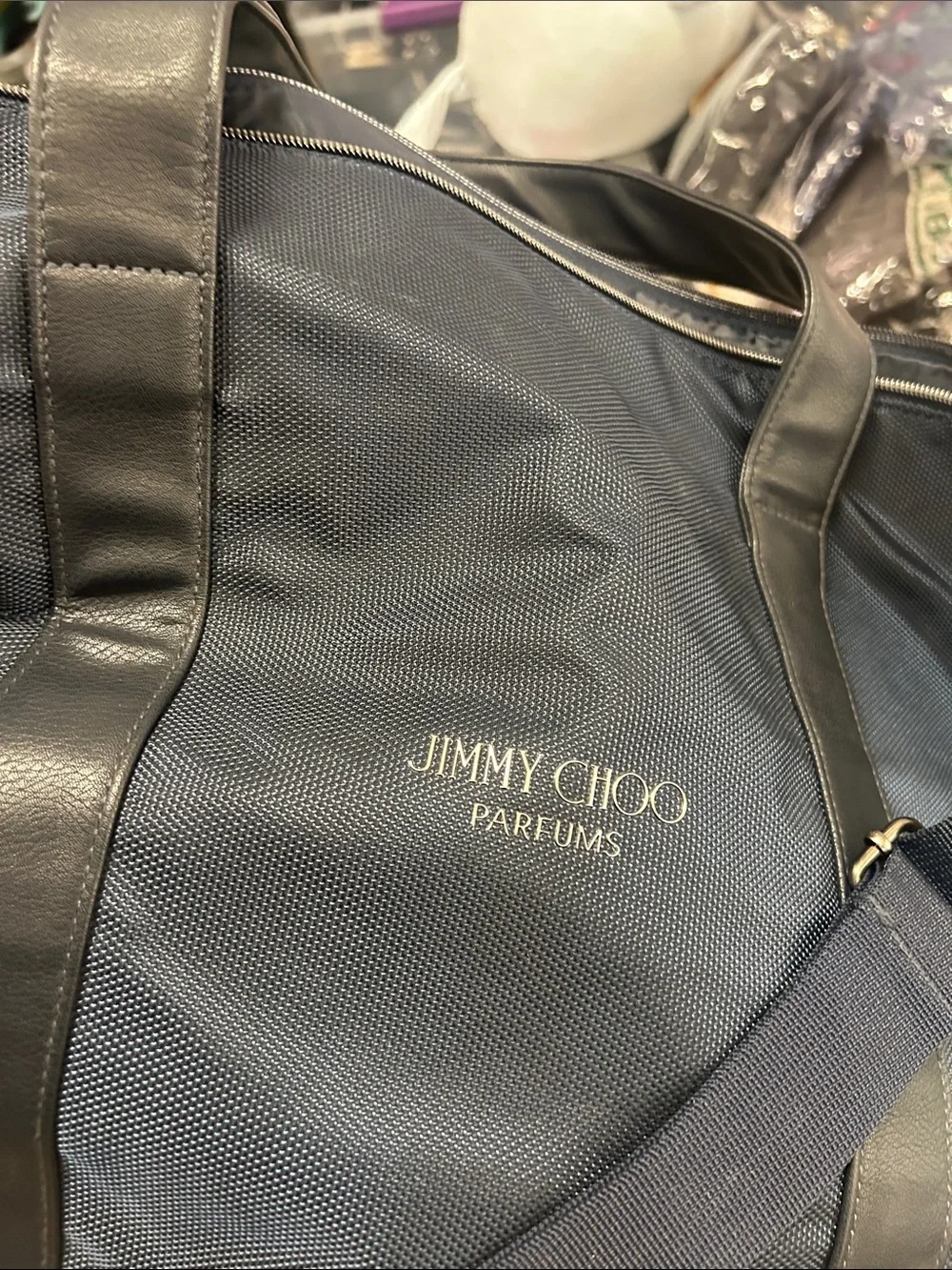 Jimmy Choo Navy and Black Men's Duffel Bag